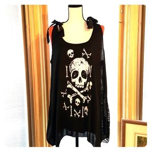 Skull Tank Top with Orange Tank Top